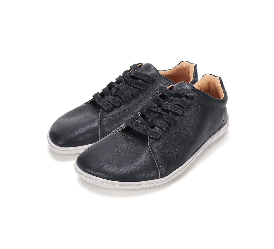 All black leather sneakers 088 - MyMara