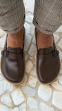 Moccasins Amadeus - Men's Leather Moccasins with Metal Buckle - MyMara