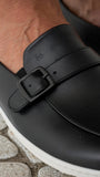 Moccasins Amadeus - Men's Leather Moccasins with Metal Buckle - MyMara