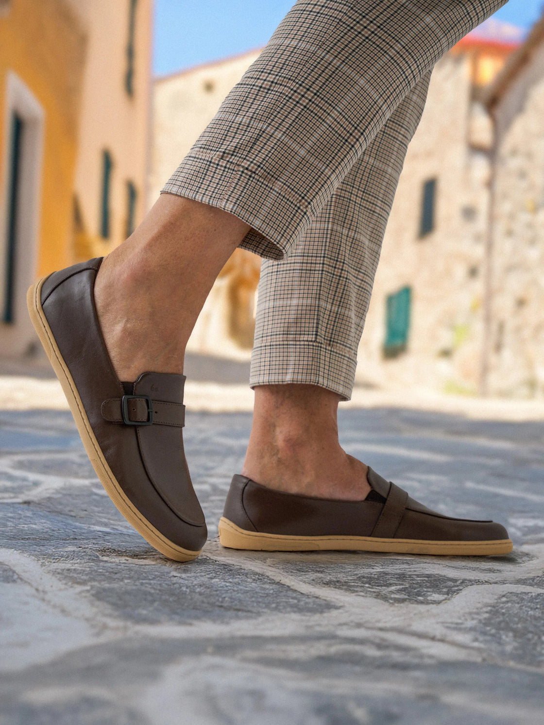 Moccasins Amadeus - Men's Leather Moccasins with Metal Buckle - MyMara