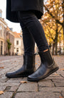 Orion Black Smooth Women's Barefoot Chelsea Boots - MyMara