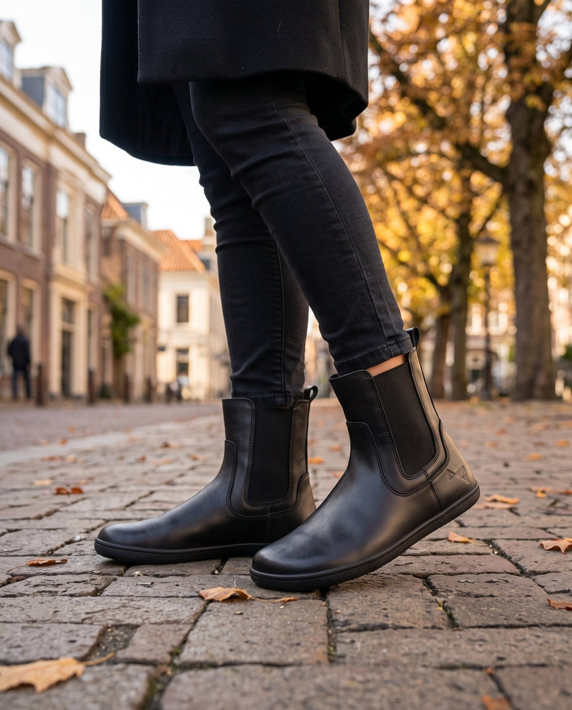Orion Black Smooth Women's Barefoot Chelsea Boots - MyMara
